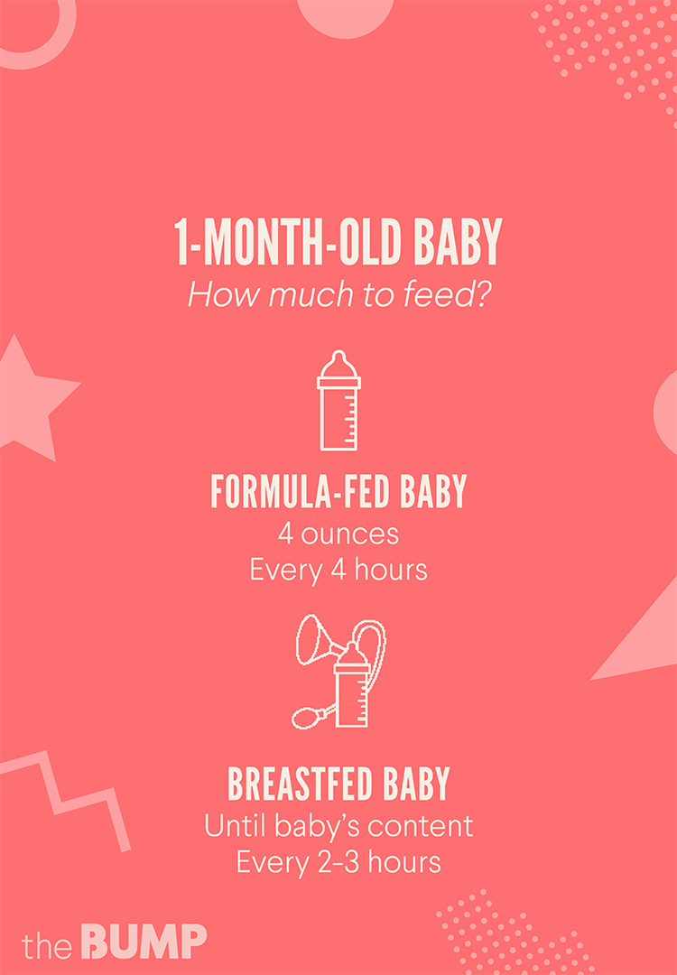 how much do you feed a 1 month old baby